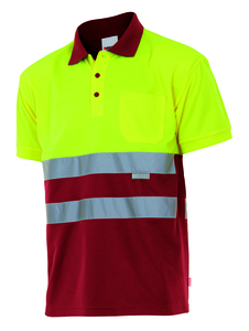 Velilla 173 - POLO BICOLORE MC HV Red/Hi-Vis Yellow