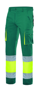 Velilla 303002S - PANTALON STRETCH BICOLORE HV GREEN/HI-VIS YELLOW