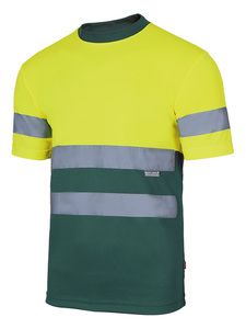 Velilla 305506 - T-SHIRT TECHNIQUE BICOLORE HV GREEN/HI-VIS YELLOW