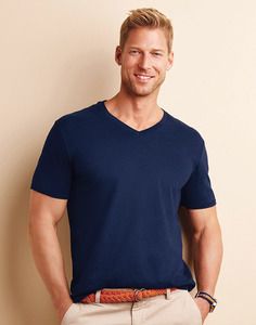 t-shirt homme col v