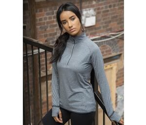 Tombo TL563 - T-Shirt Manches Longues Sport Femme Col Zippée