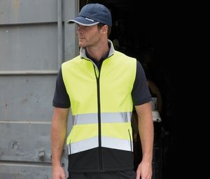 RESULT RS451 - High Visibility Work Softshell Bodywarmer